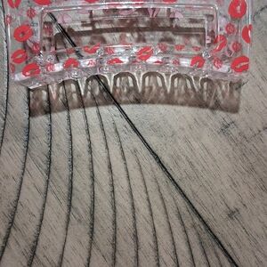 Clear Hair Claw Clip with Red Lip Print